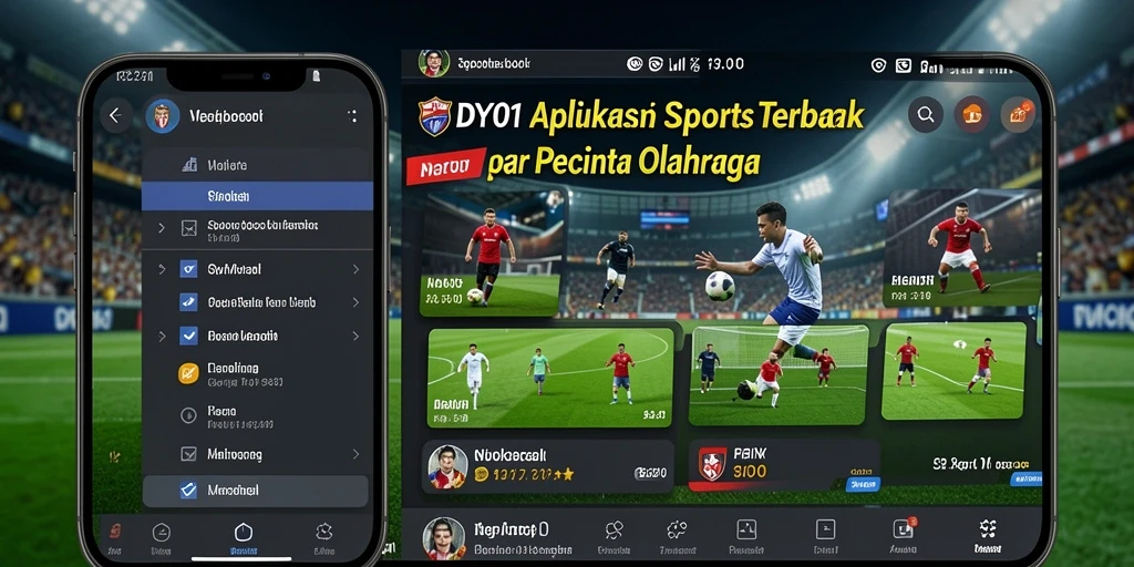 Screenshot utama DY01 menampilkan pengguna sedang menikmati taruhan olahraga.