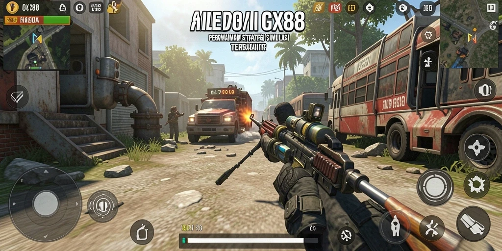 Screenshot gameplay GX88 menampilkan pertarungan strategi yang mendebarkan.