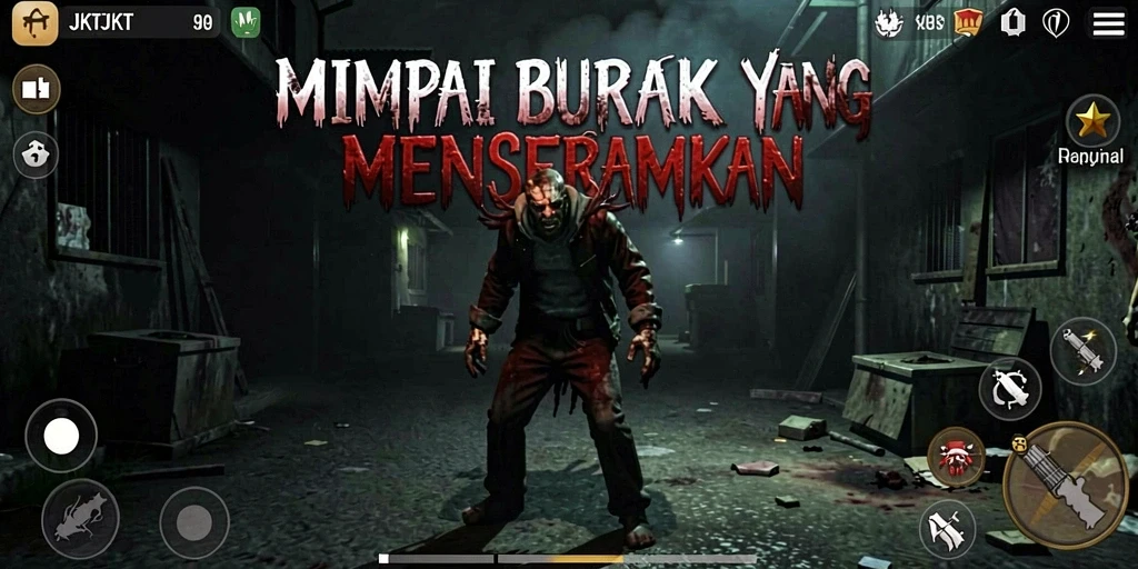 Tangkapan layar menampilkan gameplay menakutkan dari JKTJKT.