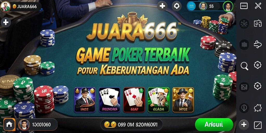 Screenshot utama JUARA666 menampilkan interaksi seru dalam permainan Poker.