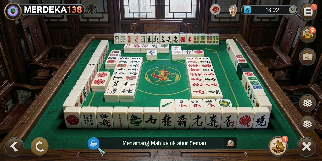 Screenshot gameplay <strong>MERDEKA138</strong> menampilkan momen seru saat bermain Mahjong.