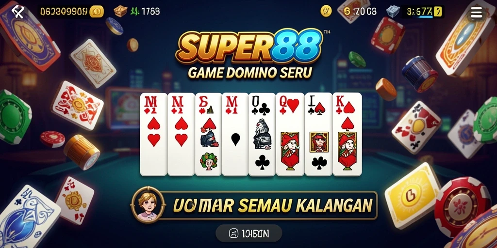Screenshot menunjukkan gameplay menarik dari SUPER88 di dunia Domino.
