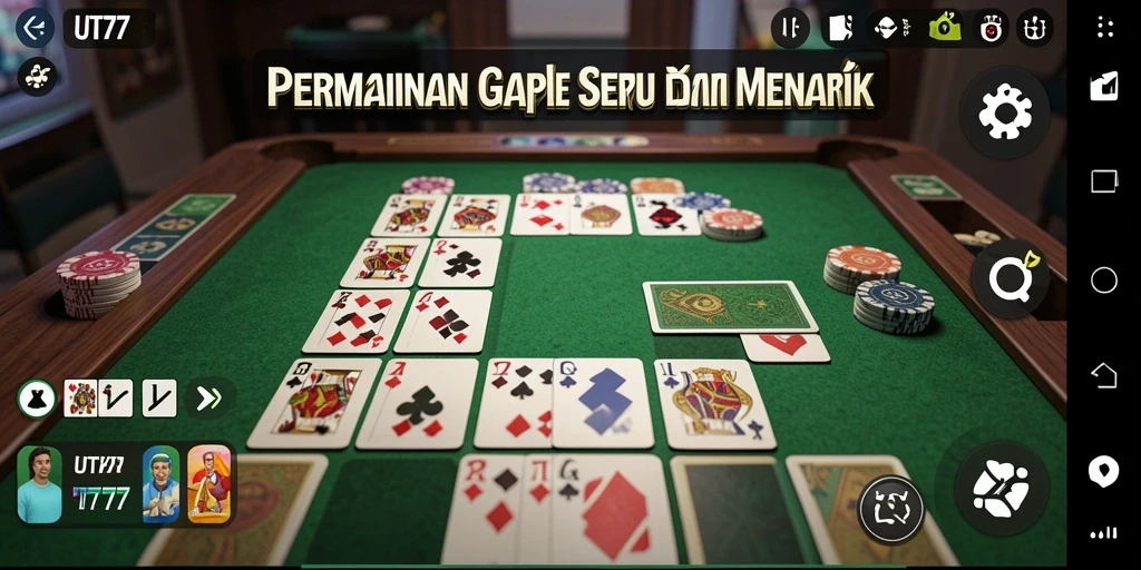 Gameplay seru UT77 dalam permainan Gaple yang menantang.