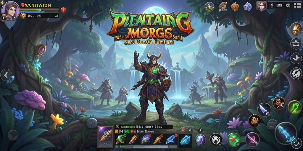 Screenshot gameplay VANTAIDN yang menunjukkan pertarungan seru di dungeon.